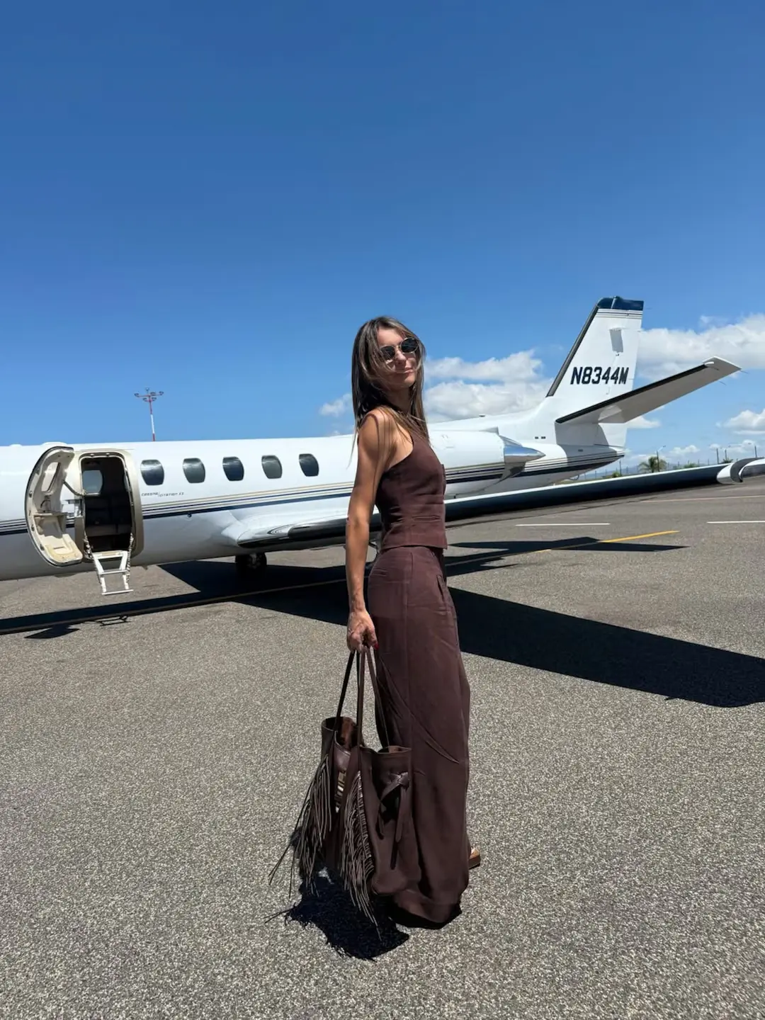 Pampita look chocolate